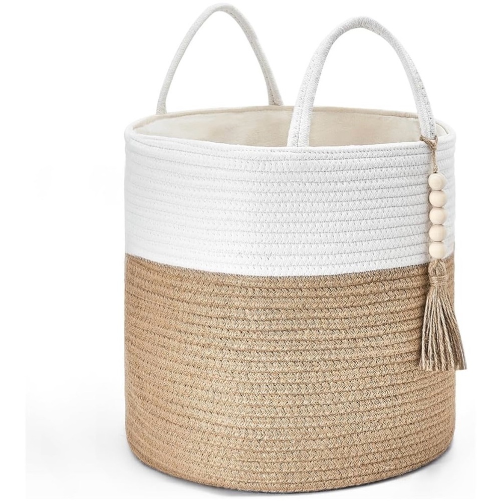Woven Storage Basket / Organizer Bin with Handles